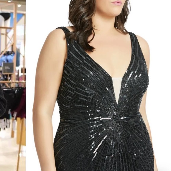 Mac Duggal Black Sequin Gown - Picture 3 of 15